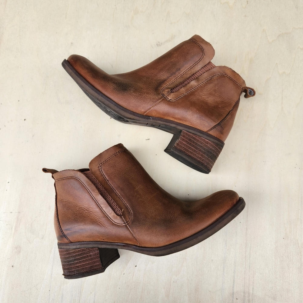 Korks Tasha Brown Leather Ankle Bootie - Size 6 M - Picture 9 of 11